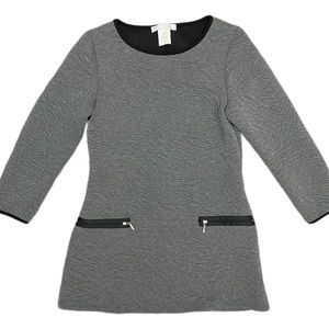 PAPILLON BLANC Tunic Quilted Embossed Textured Top